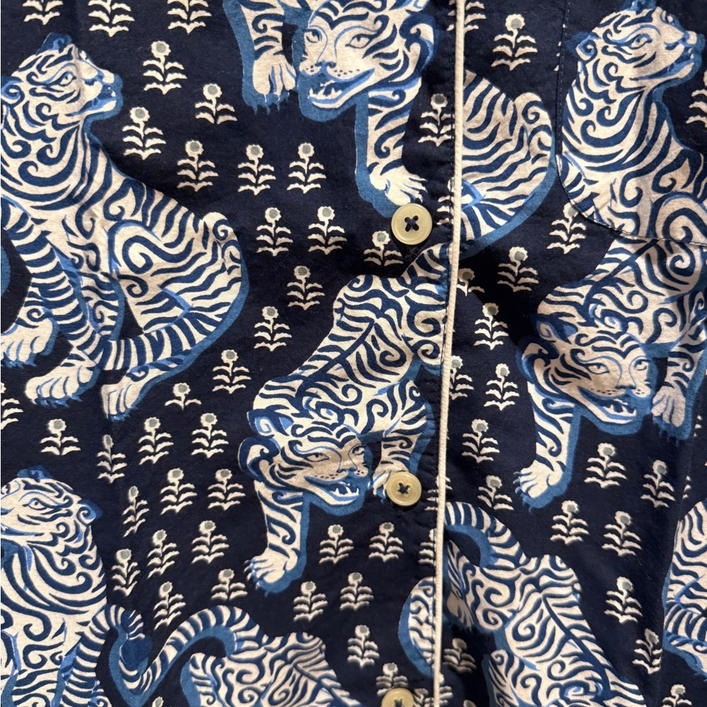 Printfresh 2pc Navy Tiger Queen Long PJ Set size Small - Picture 6 of 12